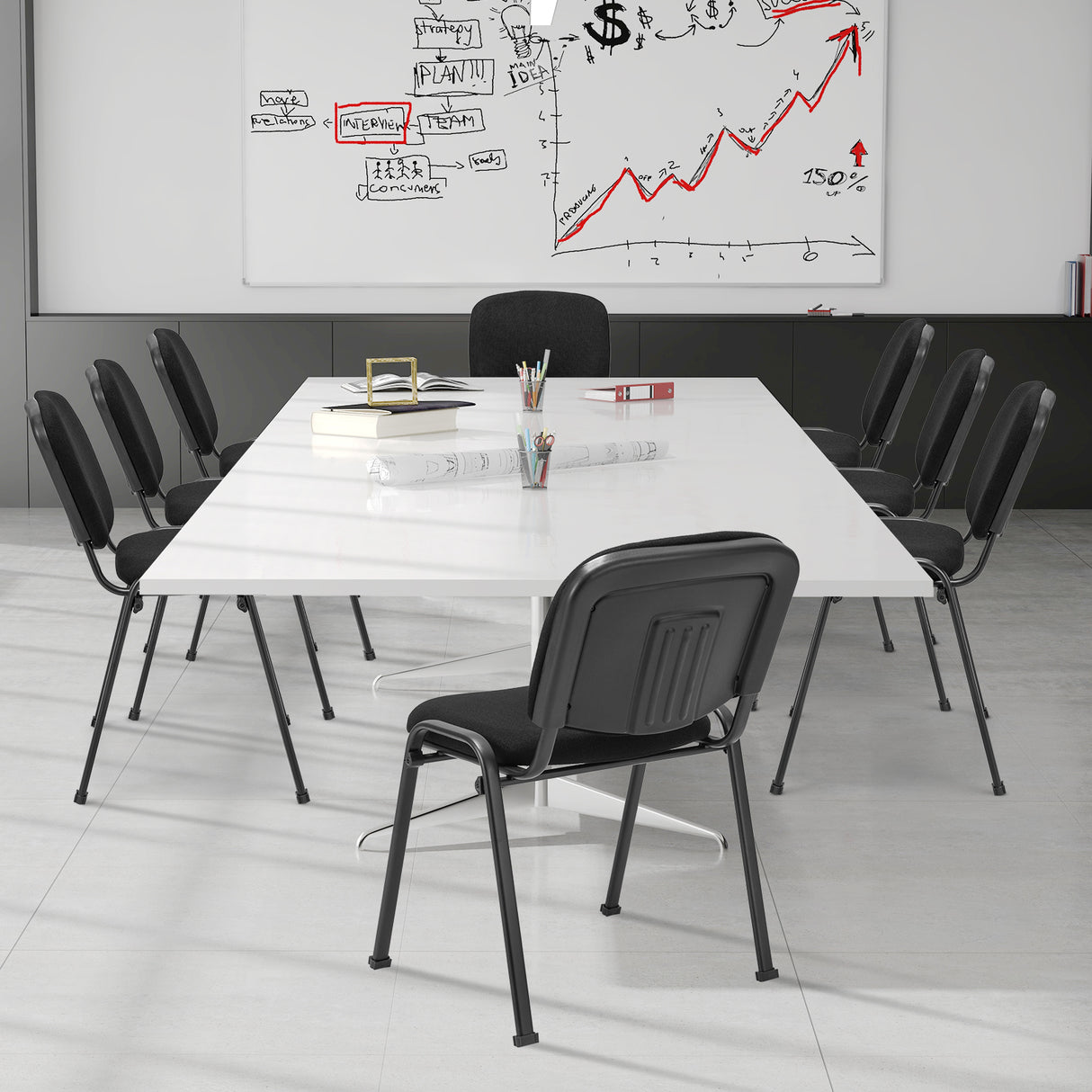 5 Pieces Elegant Conference Office Chair Set for Guest Reception