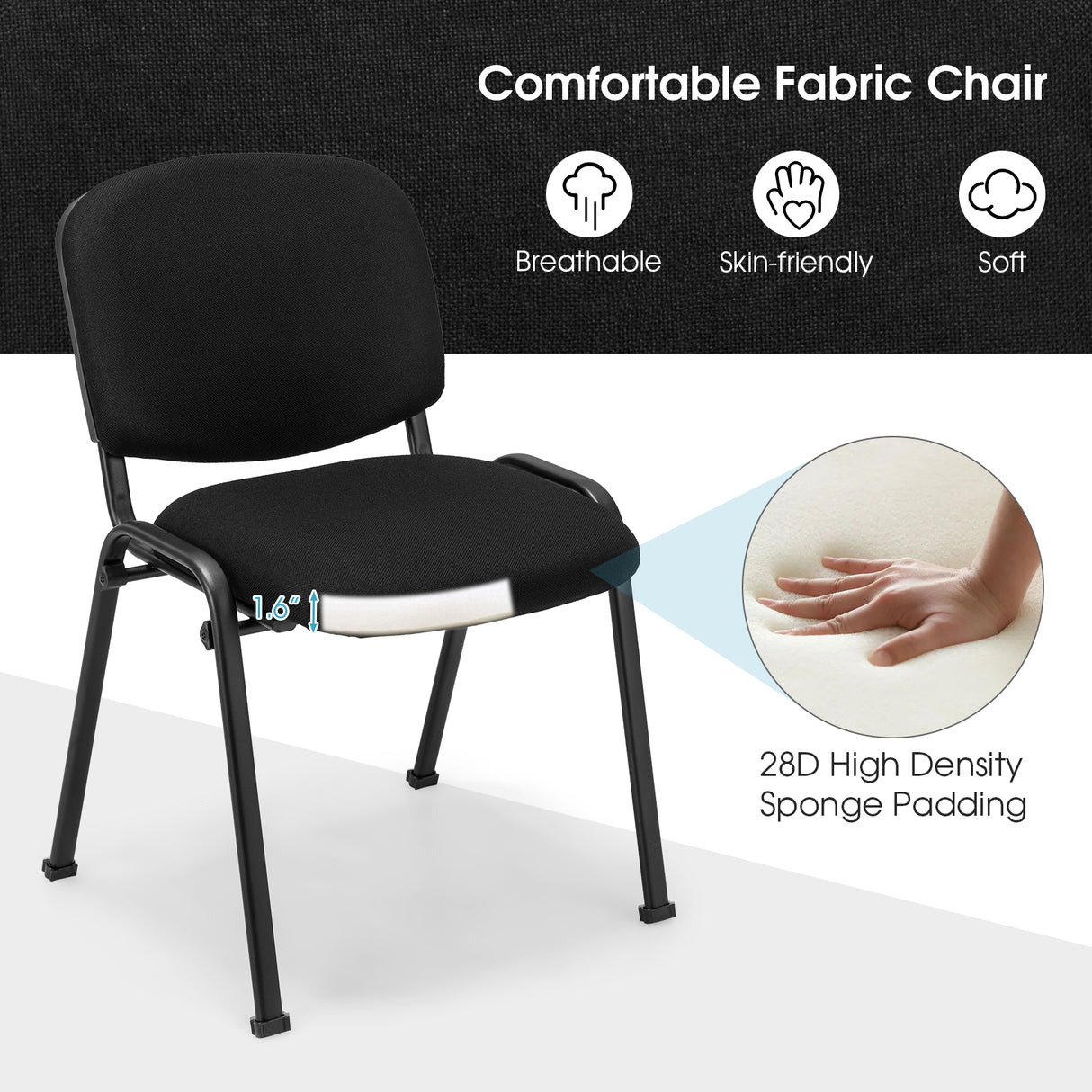 5 Pieces Elegant Conference Office Chair Set for Guest Reception