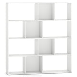 Open Shelf Bookcase 4-Tier Modern Bookshelf with 12 Storage Compartments-White