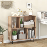 Open Shelf Bookcase with 4 Compartments