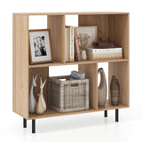 Open Shelf Bookcase with 4 Compartments