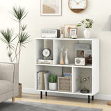 Open Shelf Bookcase with 4 Compartments