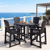 Outdoor 29 Inch Height Bar Stool with Backrest and Armrests
