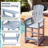 Outdoor 29 Inch Height Bar Stool with Backrest and Armrests