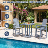 Outdoor 29 Inch Height Bar Stool with Backrest and Armrests
