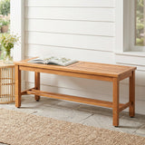 Outdoor Acacia Wood Patio Bench for 2 with Slatted Seat-2/Seat-1 Pieces/Piece
