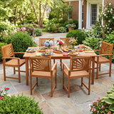 Outdoor Acacia Wood Dining Chairs-Set of 2