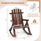 Wood Single Porch Rocker Lounge Patio Rocking Chair