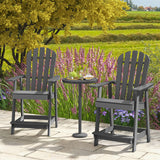 HDPE Patio Chair with Armrest and Footrest for Indoor Outdoor
