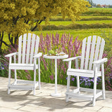 HDPE Patio Chair with Armrest and Footrest for Indoor Outdoor