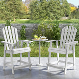 HDPE Patio Chair with Armrest and Footrest for Indoor Outdoor