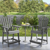 HDPE Patio Chair with Armrest and Footrest for Indoor Outdoor