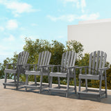 HDPE Patio Chair with Armrest and Footrest for Indoor Outdoor