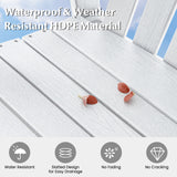 HDPE Patio Chair with Armrest and Footrest for Indoor Outdoor