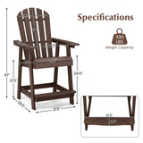 HDPE Patio Chair with Armrest and Footrest for Indoor Outdoor