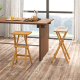 Set of 2 No Assembly Outdoor Bar Stools with Countered Seat