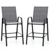 Outdoor Bar Stools Set of 2 29 Inch Fabric Bar Height Stools with Armrests