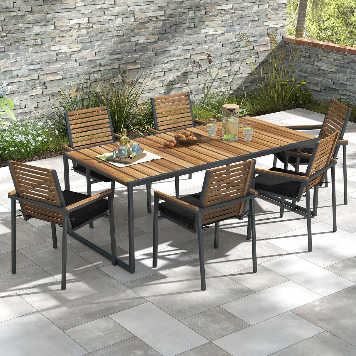 Outdoor Chair Cushion Set of 2 Waterproof Fade-Resistant Olefin Seat Cushions
