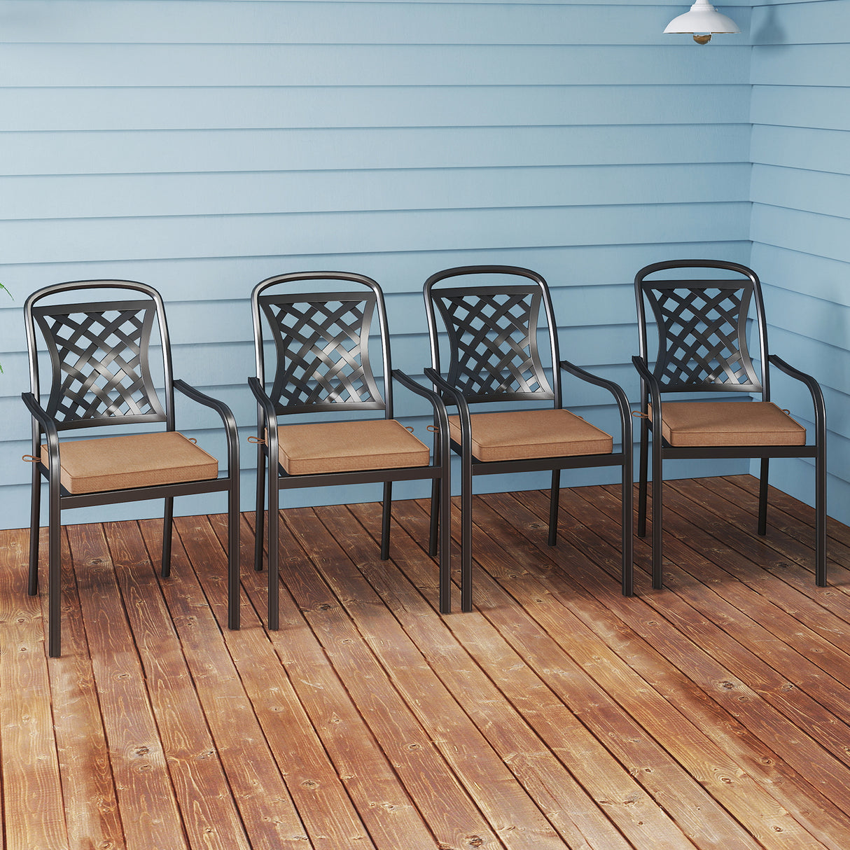 Outdoor Chair Cushion Set of 2 Waterproof Fade-Resistant Olefin Seat Cushions