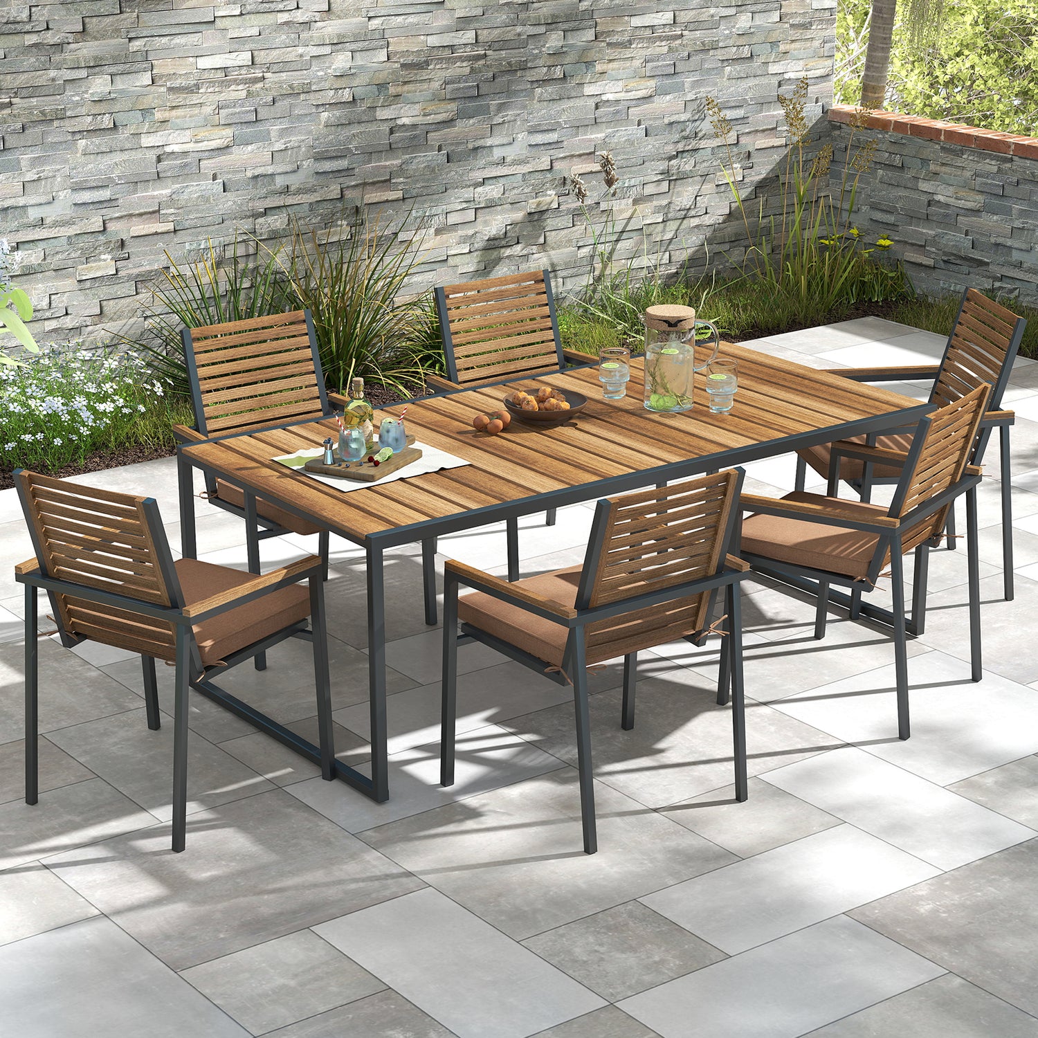 Outdoor Chair Cushion Set of 2 Waterproof Fade-Resistant Olefin Seat Cushions