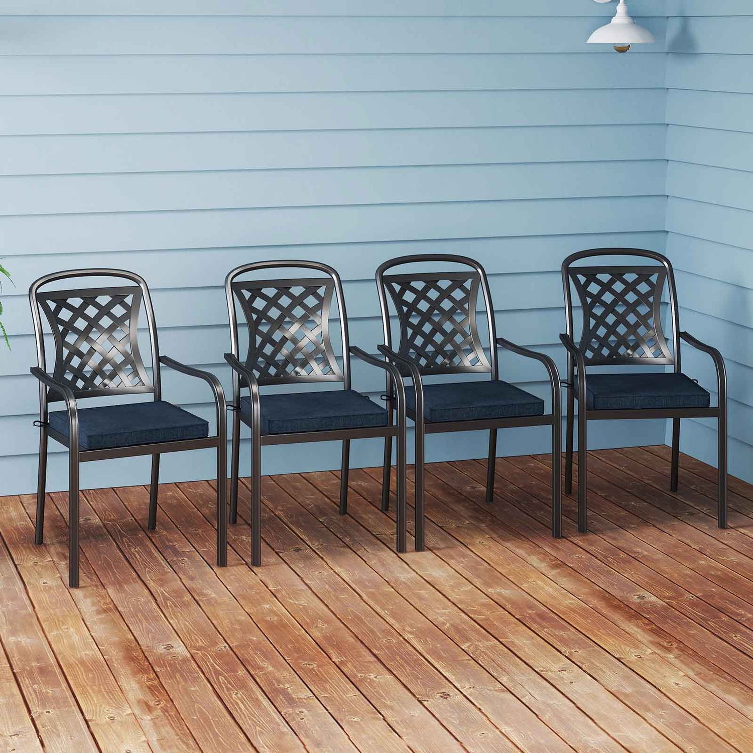 Outdoor Chair Cushion Set of 2 Waterproof Fade-Resistant Olefin Seat Cushions