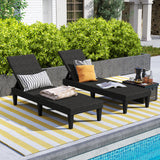 Outdoor Chaise Lounger Chair with Waterproof Rattan Textured PP Surface and 330 lbs Capacity