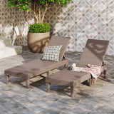Outdoor Chaise Lounger Chair with Waterproof Rattan Textured PP Surface and 330 lbs Capacity
