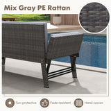 Outdoor Convertible Sofa Daybed with Adjustable Armrests for Balcony