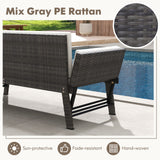 Outdoor Convertible Sofa Daybed with Adjustable Armrests for Balcony