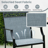 Outdoor Counter Stools Set of 2 Heavy-Duty Barstools with Footrest and Armrests