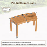 Outdoor Curved Acacia  Wood Bench Set of 2/3/4 for Front Porch