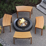 Outdoor Curved Acacia  Wood Bench Set of 2/3/4 for Front Porch