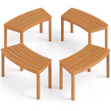 Outdoor Curved Acacia  Wood Bench Set of 2/3/4 for Front Porch