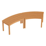 Outdoor Curved Acacia  Wood Bench Set of 2/3/4 for Front Porch