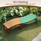 Outdoor Curved Acacia  Wood Bench Set of 2/3/4 for Front Porch