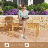 Set of 7 Outdoor Bench Acacia Wood Curved Garden Bench 2-Person