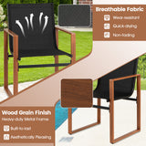 Outdoor Dining Chairs with Breathable Seat and Backrest Set of 2