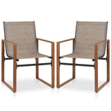 Outdoor Dining Chairs with Breathable Seat and Backrest Set of 2