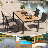 Outdoor Dining Chairs Set of 4 Patio Furniture Chair with Breathable Seat and Backrest-Brown