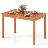 Outdoor Dining Table for 4-6 People 48 Inches Wood Rectangular Patio Table