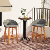 Outdoor Faux Rattan Bar Chairs Set of 2 with Ergonomic Backrests and Footrests
