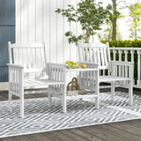 Outdoor Fir Wood Loveseat with 2-Tier Side Table and 1.96" Umbrella Hole