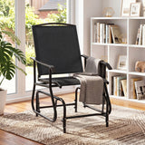 Outdoor Glider Chair with Metal Frame and Armrests