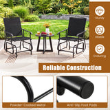 Outdoor Glider Chair with Metal Frame and Armrests