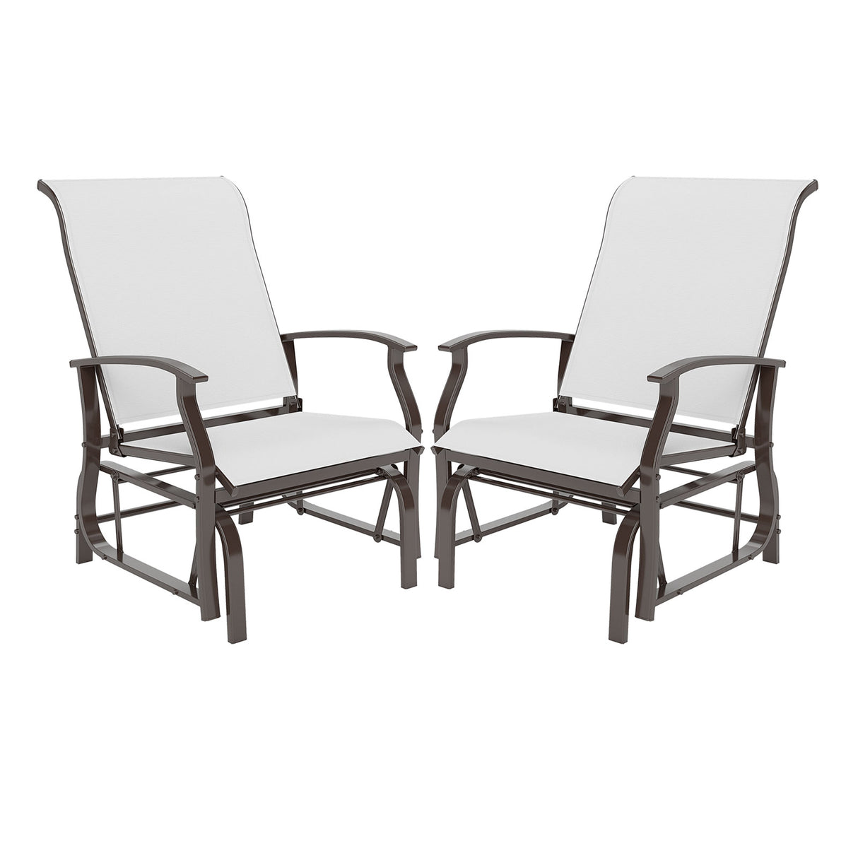 Outdoor Glider Chairs Set of 2 with Ergonomic Backrest and Seat