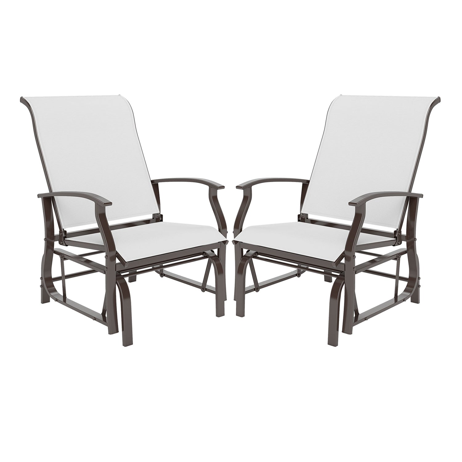 Outdoor Glider Chairs Set of 2 with Ergonomic Backrest and Seat