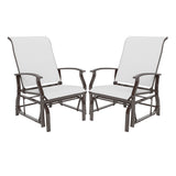 Outdoor Glider Chairs Set of 2 with Ergonomic Backrest and Seat