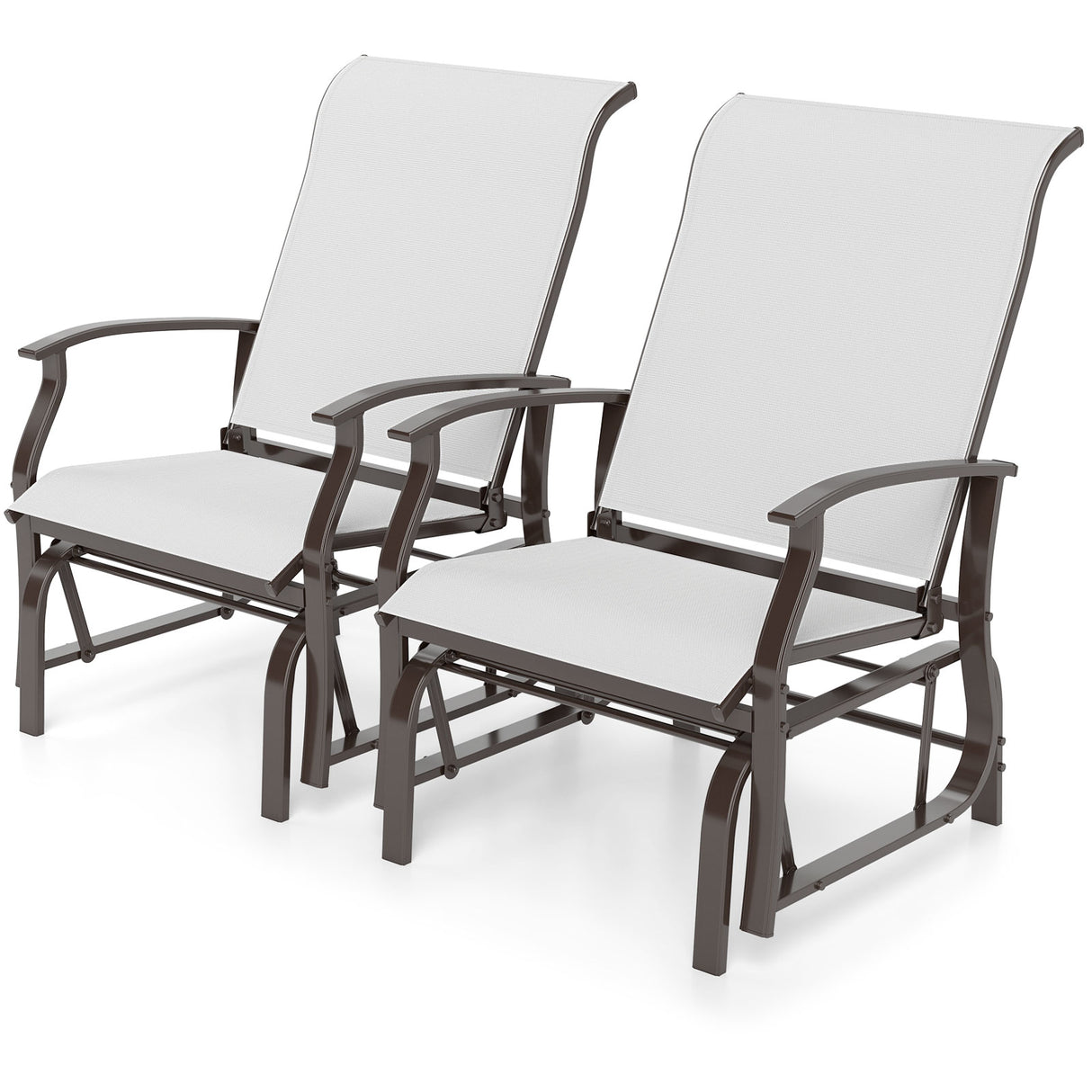 Outdoor Glider Chairs Set of 2 with Ergonomic Backrest and Seat