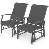 Outdoor Glider Chairs Set of 2 with Ergonomic Backrest and Seat