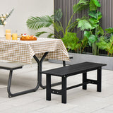 47 Inch Outdoor Chair with Slatted Seat Plastic Coated Iron Frame